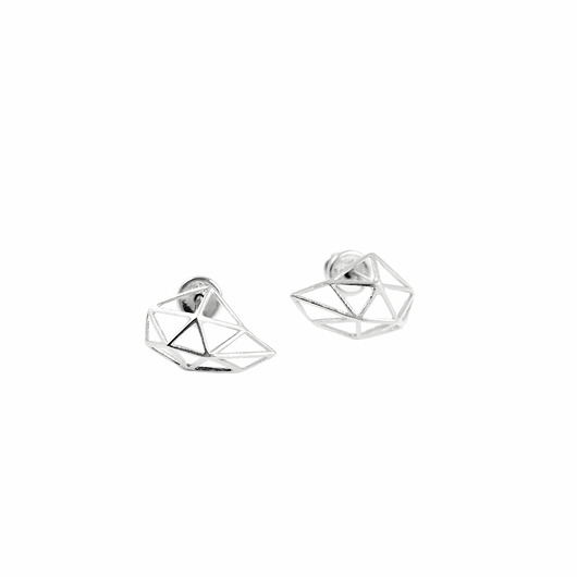 kolczyki srebrne Kolczyki srebrne 3D Silver  Studs - New Geometry