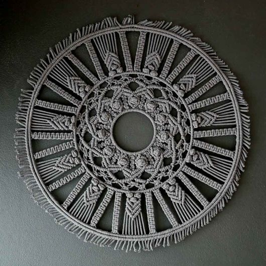 makramy Duża Mandala Makrama dekoracja ścienna 72 cm