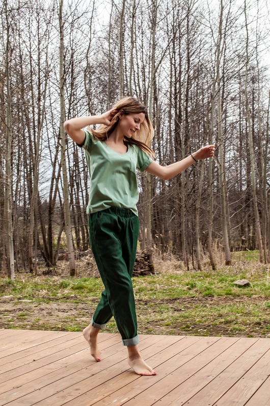 spodnie materiałowe damskie Spodnie Jeansowe Zielone