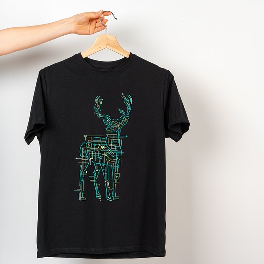 t-shirty męskie Koszulka  z nadrukiem Elektryczny jeleń