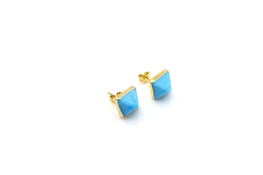 Brazi Earrings Turkus w złocie Brazi Druse Jewelry