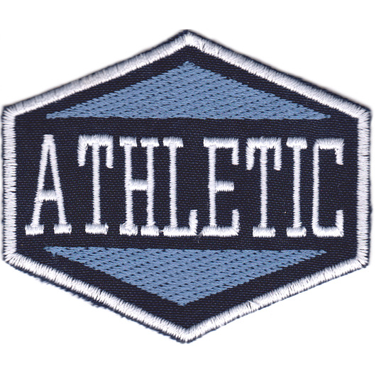 naszywki na ubrania Naszywka naprasowanka ATHLETIC NIEBIESKI termoprzylepna haft 7,7x6,5cm
