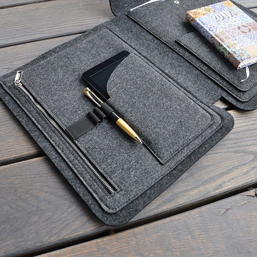 Filcowy organizer A4 - grafitowy - na dokumenty Beltrani