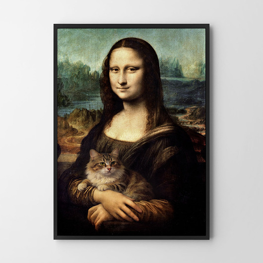 plakaty Plakat Mona Lisa z kotem