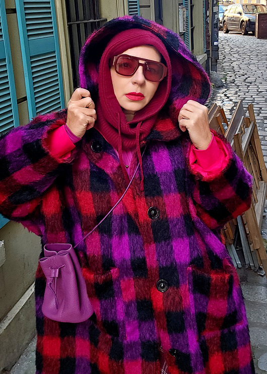 płaszcze damskie New Kurtka/ Płaszcz krata Moher