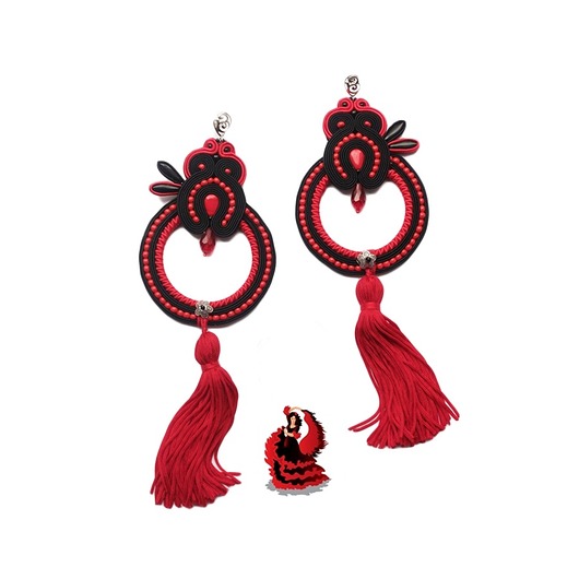 Kolekcja Flamenco- IVETTE- kolczyki Soutache ! Mró Soutache