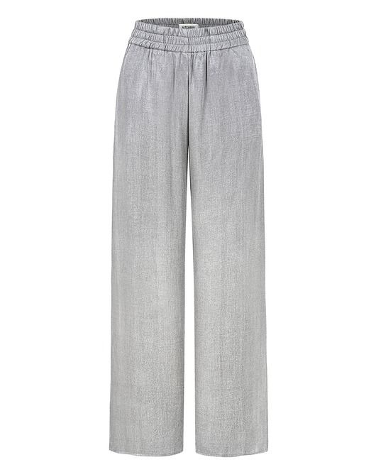 spodnie materiałowe damskie SPODNIE PALAZZO FEELINGS SILVER grey