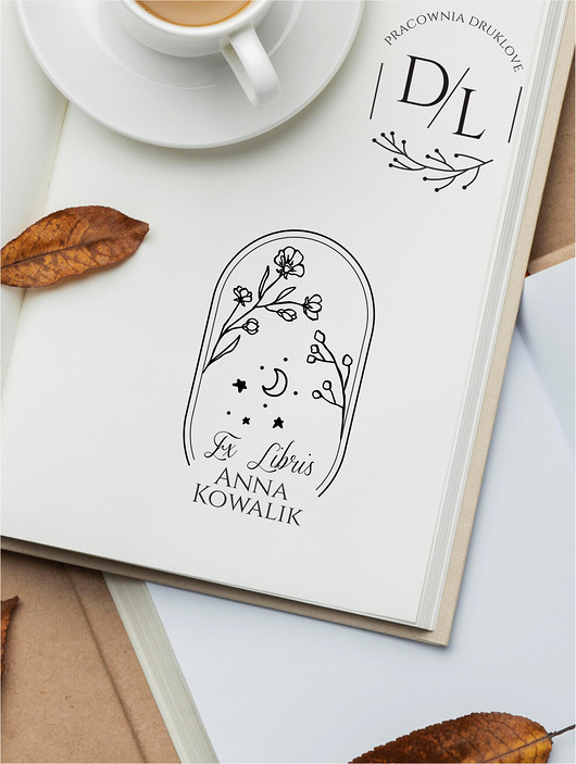 stemple Stempel Ex Libris Exlibris personalizowany Kwiatki 2