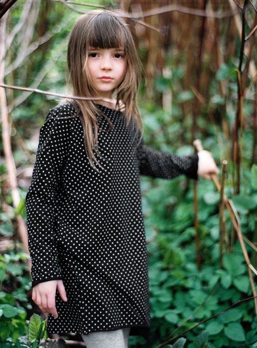 Sukienka oversized -girl kropki Black&White patkas