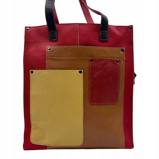 torby na ramię Torebka damska na ramię, shopper, duża, pojemna, mieści A4 skórzana OLIVKA