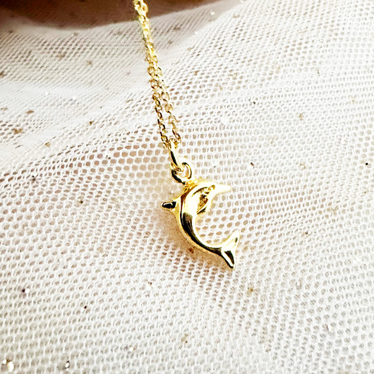 złote naszyjniki Naszyjnik z delfinem, złoty delfin delfinek