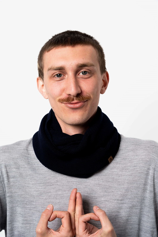 szale damskie SUSEŁ RWS - komin ósemka z wełny merino czarny
