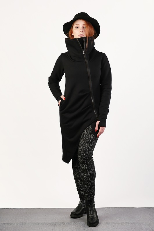 bluza bez kaptura damska Bluza damska, asymetryczna bluza bawełniana