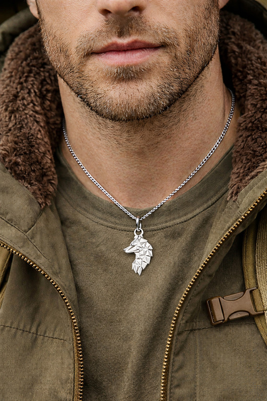 biżuteria męska WILK naszyjnik męski- srebro