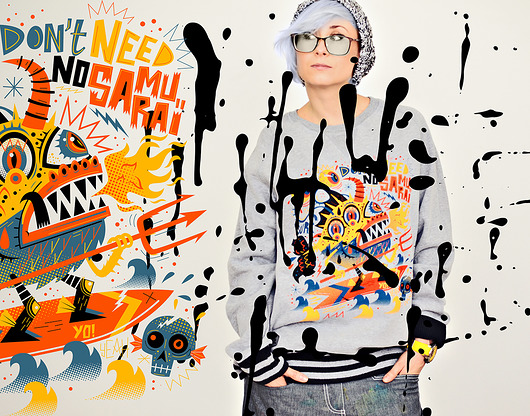Gone Surfing Striped Superstar Sweatshirt DONT NEED NO SAMURAI