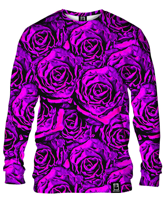 bluzy męskie Bluza Bez Kaptura Męska DR.CROW Purple Roses