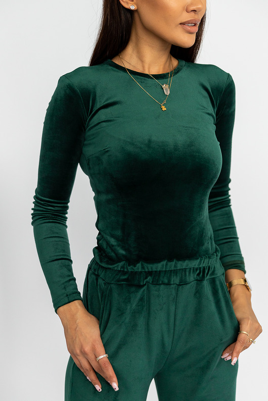 body damskie Welurowe body GREEN