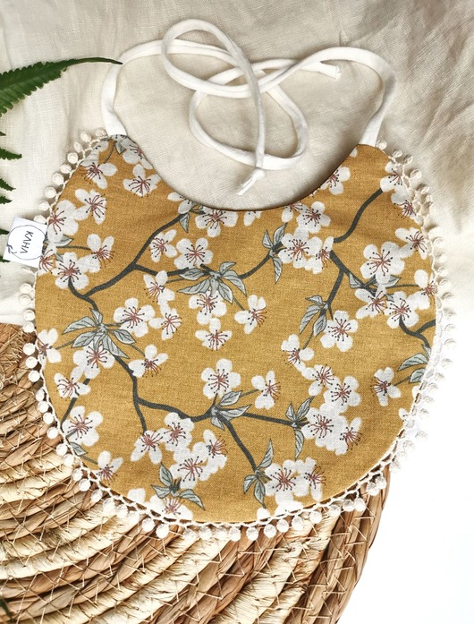 gryzaki i śliniaki dla dzieci Śliniak boho lniano bawełniany dwustronny