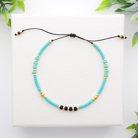 Bransoletka koralikowa Minimal - Turquoise Ilovehandmade