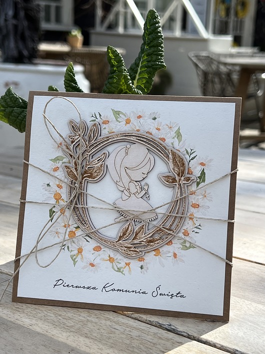 kartki na komunię Kartka na komunię ręcznie robiona - Pierwsza Komunia Święta