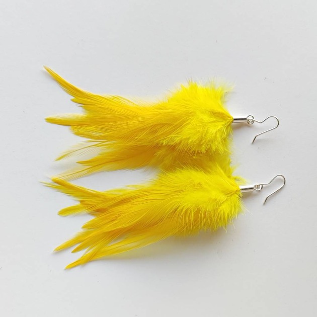 kolczyki z piórami PIÓRKO kolczyki