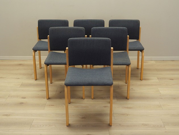 krzesła Komplet sześciu krzeseł, duński design, lata 80, producent: Fritz Hansen