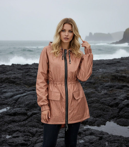 kurtki damskie Kurtka Parka Raindrops ROSE