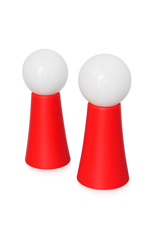 lampy stołowe Para lamp Space Age lata 70.  szkło + tworzywo  E14  vintage design