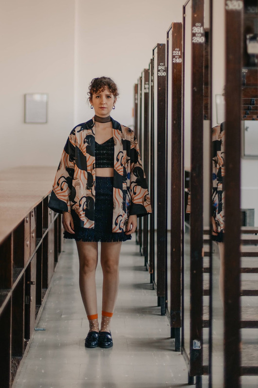 marynarki damskie Dwustronne kimono z motywem galopujących koni