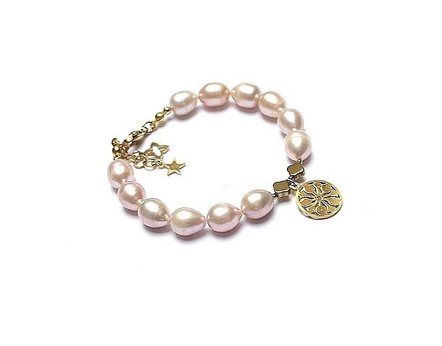 bransoletki z kamieni naturalnych Pearls /light rose/ perły naturalne - bransoletka