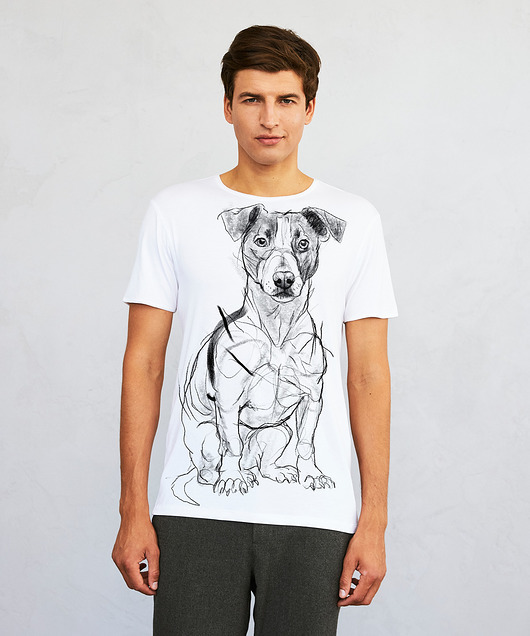 t-shirty męskie Jack Russell terrier Dog no.2 Men's T-shirt white