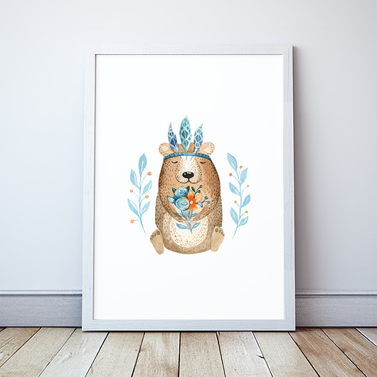 Plakat Miś z serii Leśne Zwierzęta Wallie Studio Dekoracji