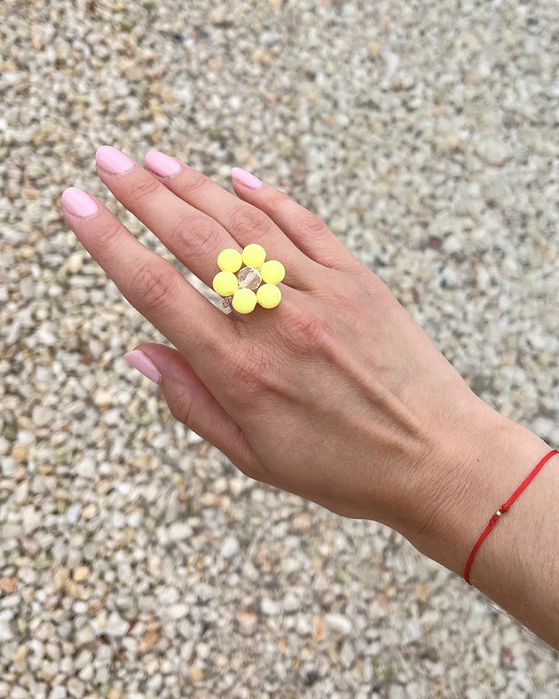 pierścionki elastyczne Pierścionek MUN FLOWER Yellow