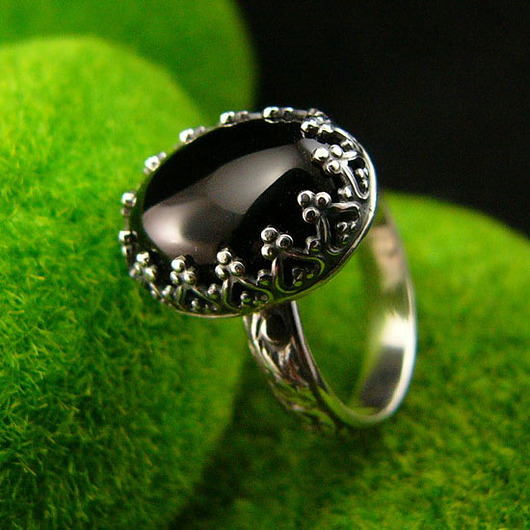pierścionki srebrne Pierścień Black - Onyks Srebro