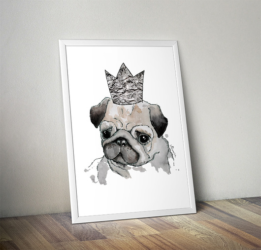 plakaty Plakat- ilustracja MOPS  30x40cm