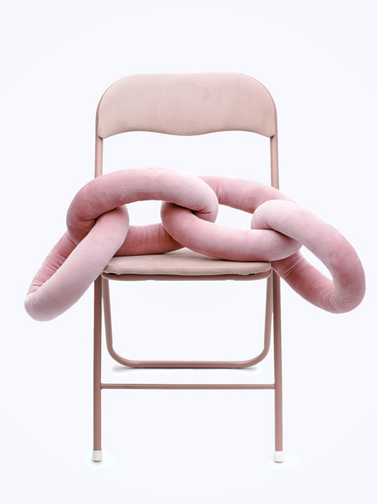 poduszki supły Poduszka Łańcuch, Chain Pillow Różowa