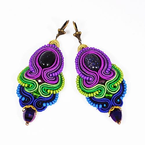 kolczyki soutache Sutaszowe kolczyki NOC KAIRU