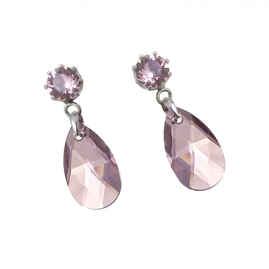 POPLAVSKY KOLCZYKI LONG ANTIQUE PINK srebro 925 POPLAVSKY