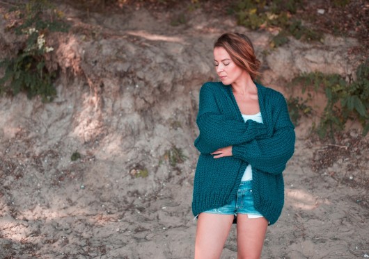 Pure Chunky Cardigan - Sea Green Nudakillers