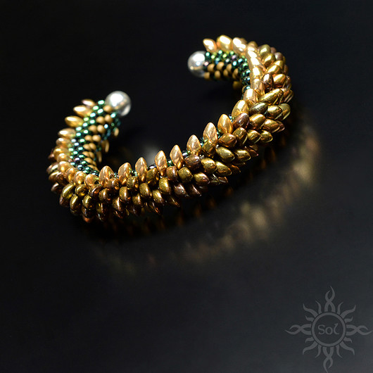 bransoletki ze szkła Balroth, smocza bransoleta cuff, beading