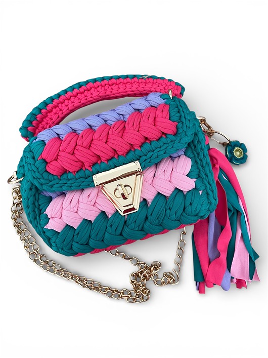 torby na ramię Torebka handmade + brelok z gliny polimerowej kwiatowe fantazje