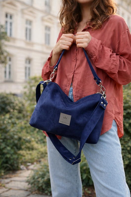 torby na ramię Zamszowa mini torebka Frida Granatowa