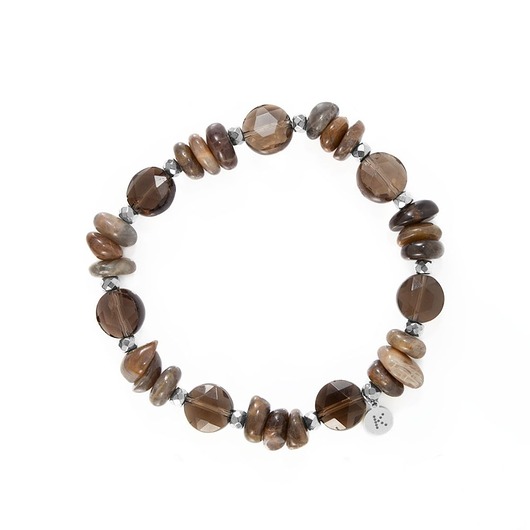 bransoletki z kamieni naturalnych Bransoletka w pięknych brązach - Wersja Srebrna