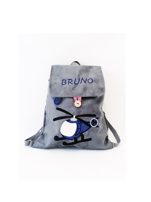 torebki, worki i plecaki dziecięce Prezent dla chłopca - plecak z helikopterem i imieniem