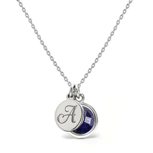 srebrne naszyjniki Aura - Srebrny naszyjnik personalizowany z lapisem lazuli