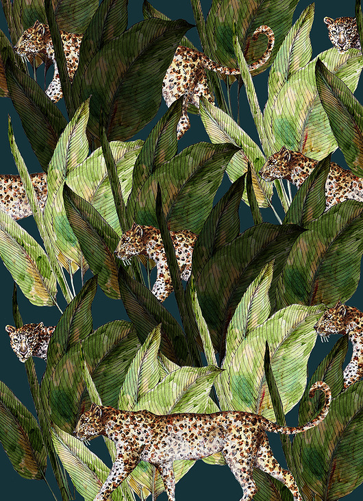 grafiki i ilustracje Leopardy- grafika- ilustracja na ścianę
