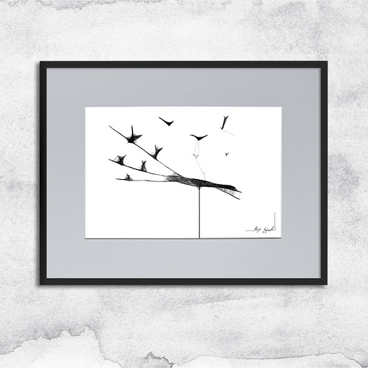 grafiki i ilustracje Minimalistyczna grafika z ramą - ptaki (nr 45)