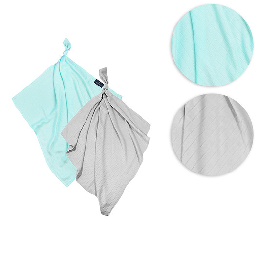 2-pak bambusowych pieluszek Classic szary-aqua Bambooline