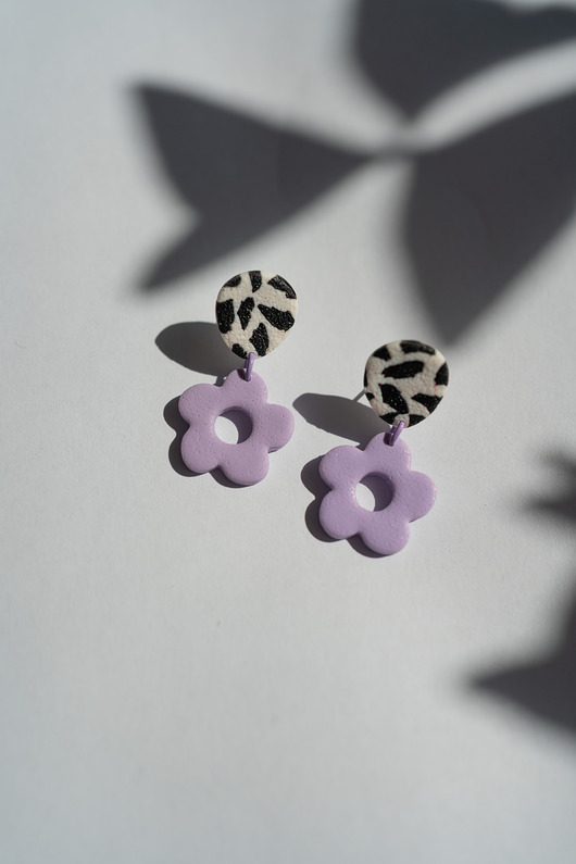 kolczyki z masy plastycznej Kolczyki MINI kwiatki