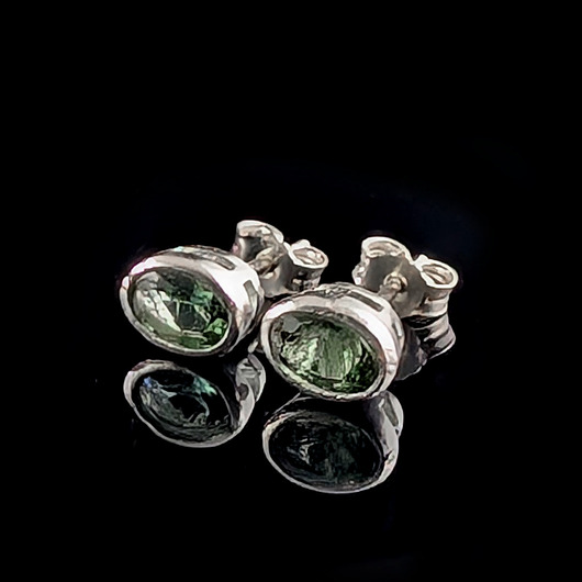 kolczyki srebrne Kolczyki srebrne zielone turmaliny